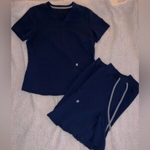 Navy Blue Fabletics Scrub Set